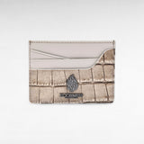 Porte-cartes en cuir beige