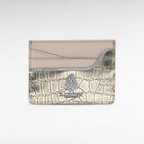 Porte-cartes en cuir doré beige
