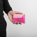 מחזיק כרטיסים ורוד פוקסיה – עור אמיתי