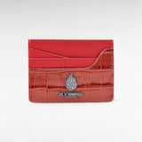 Porte-cartes en cuir rouge