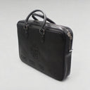 Black leather briefcase