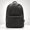 Sac à dos en cuir lisse noir avec façade 770 embossée – Eliorness