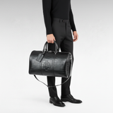 Sac de voyage en cuir noir croco – Keepall