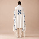 Tallit Personnalisé Bleu Ciel – broderie Aleph