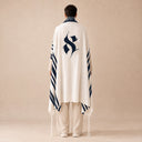 Tallit Personnalisé Bleu Marine – broderie Aleph