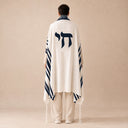 Tallit Personnalisé Bleu Marine – broderie Haï
