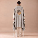 Tallit Personnalisé Marron & Doré – broderie Aech Cheli