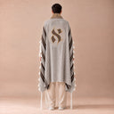 Tallit Personnalisé Marron & Doré – broderie Aleph