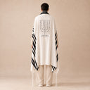 Tallit Personnalisé Noir – broderie Ménorah