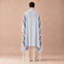 Tallit Personnalisé – Bleu Gris – sans symbole