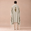 Tallit Personnalisé Kaki Clair – broderie Terre d'Israël