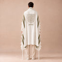 Tallit Personnalisé Kaki – broderie Ménorah
