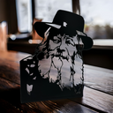 Portrait du Rabbi de Loubavitch | Métal Noir Découpé au Laser - Format 20x26 cm